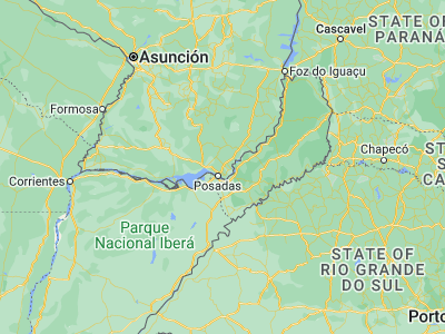 Map showing location of Capitán Miranda (-27.2, -55.8)