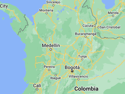 Map showing location of Caracolí (6.41194, -74.76056)