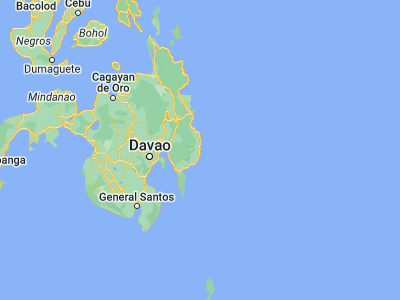 Map showing location of Caraga (7.32972, 126.5675)