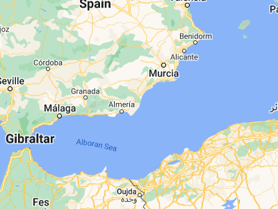 Map showing location of Carboneras (36.99666, -1.89651)