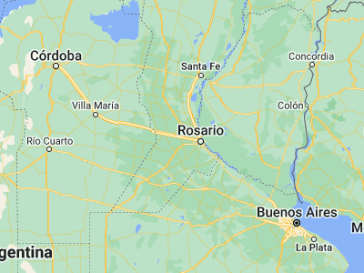 Map showing location of Carcarañá (-32.85679, -61.15331)