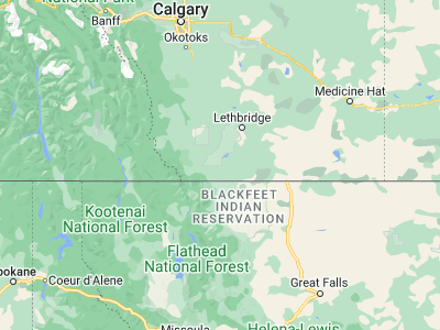 Map showing location of Cardston (49.19998, -113.3019)