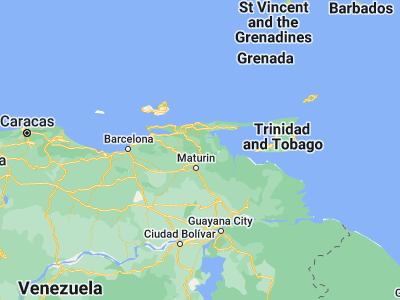 Map showing location of Caripito (10.11026, -63.09633)