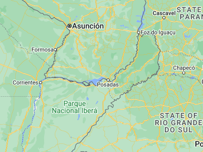 Map showing location of Carmen del Paraná (-27.23333, -56.21667)