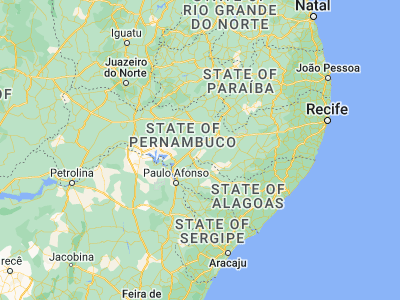 Map showing location of Carnaíba (-8.7, -37.66667)
