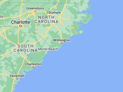 Map showing location of Carolina Beach (34.03517, -77.8936)