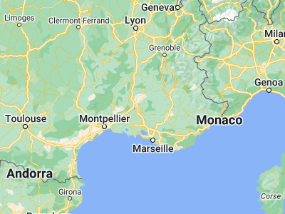 Map showing location of Carpentras (44.05, 5.05)