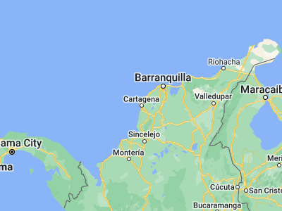 Map showing location of Cartagena (10.39972, -75.51444)