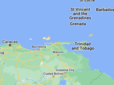 Map showing location of Carúpano (10.66781, -63.25849)