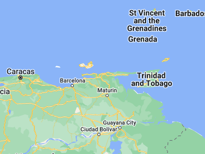 Map showing location of Casanay (10.50368, -63.41553)