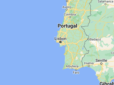 Map showing location of Cascais (38.6979, -9.42146)