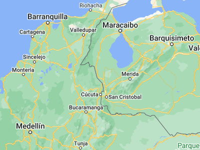 Map showing location of Casigua El Cubo (8.74493, -72.51967)