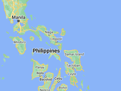 Map showing location of Casiguran (12.87361, 124.00972)