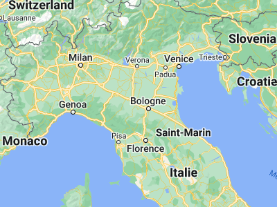 Map showing location of Castelfranco Emilia (44.59577, 11.052)