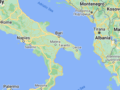 Map showing location of Castellaneta (40.62722, 16.93689)