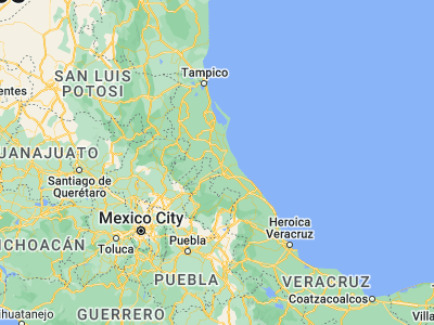 Map showing location of Castillo de Teayo (20.75, -97.61667)