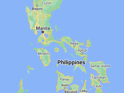 Map showing location of Catanauan (13.5926, 122.3215)