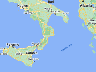 Map showing location of Catanzaro (38.89079, 16.5987)
