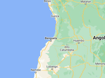 Map showing location of Catumbela (-12.43139, 13.54722)