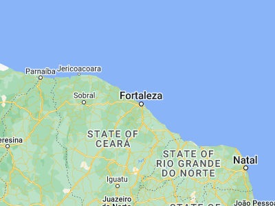 Map showing location of Caucaia (-3.73611, -38.65306)