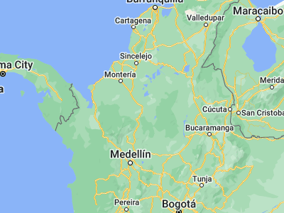 Map showing location of Caucasia (7.98654, -75.19349)