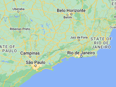 Map showing location of Caxambu (-21.97722, -44.9325)