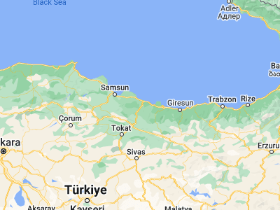 Map showing location of Çaybaşı (41.01711, 37.09796)