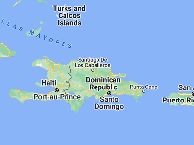 Map showing location of Cayetano Germosén (19.34413, -70.48342)