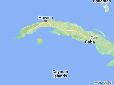 Map showing location of Cayo Largo del Sur (21.6019, -81.5213)
