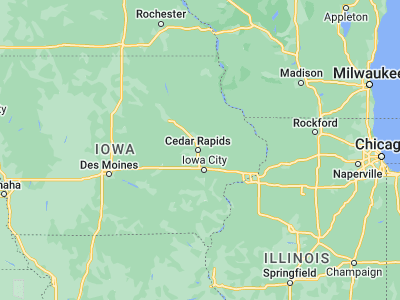 Map showing location of Cedar Rapids (42.00833, -91.64407)