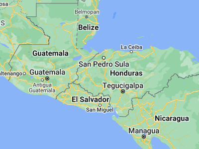 Map showing location of Ceguaca (14.8, -88.2)