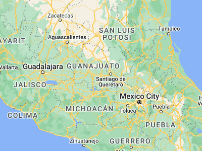 Map showing location of Celaya (20.52353, -100.81566)
