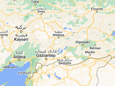 Map showing location of Çelikhan (38.03417, 38.24333)