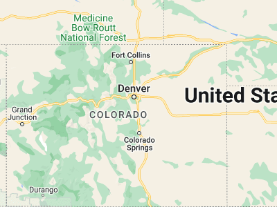 Map showing location of Centennial (39.57916, -104.87692)