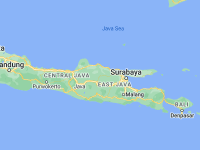 Map showing location of Cepu (-7.1475, 111.5906)