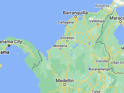 Map showing location of Cereté (8.88479, -75.79052)