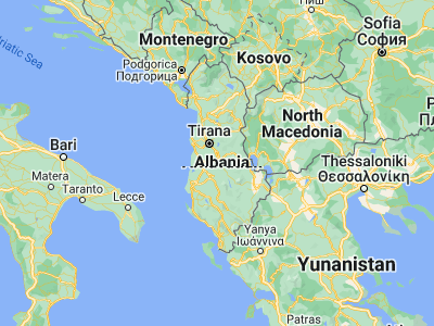 Map showing location of Cërrik (41.03167, 19.97583)