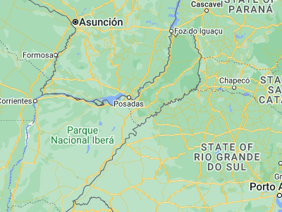Map showing location of Cerro Azul (-27.6331, -55.4962)