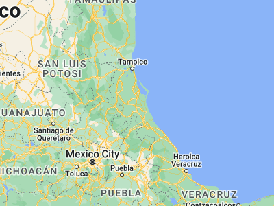 Map showing location of Cerro Azul (21.2, -97.73333)