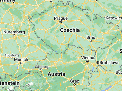 Map showing location of České Budějovice (48.97447, 14.47434)