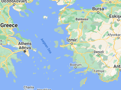 Map showing location of Çeşme (38.32278, 26.30639)