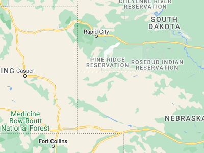 Map showing location of Chadron (42.82942, -102.99991)