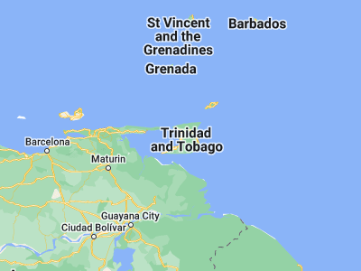 Map showing location of Chaguanas (10.51667, -61.41667)