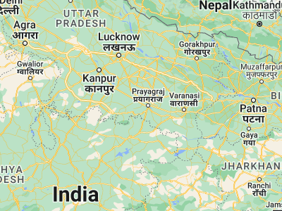Map showing location of Chail (25.42616, 81.63248)