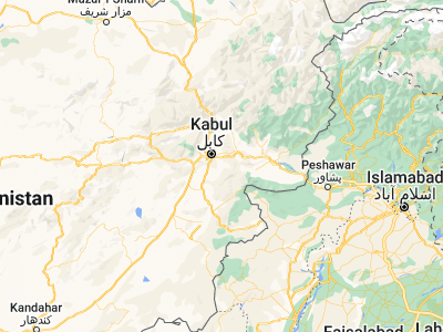 Map showing location of Chakaray (34.34099, 69.4377)
