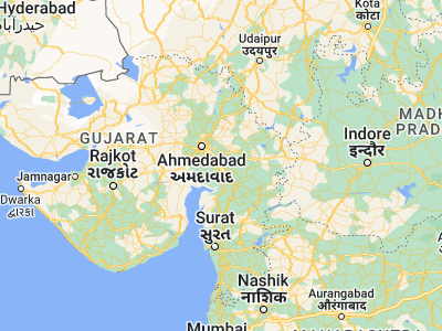 Map showing location of Chaklāsi (22.65, 72.93333)