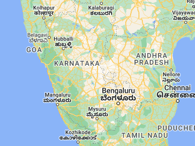 Map showing location of Challakere (14.31667, 76.65)