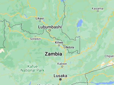 Map showing location of Chambishi (-12.63247, 28.05367)