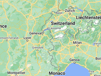 Map showing location of Chamonix-Mont-Blanc (45.92375, 6.86933)