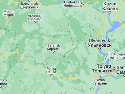 Map showing location of Chamzinka (54.40188, 45.78387)